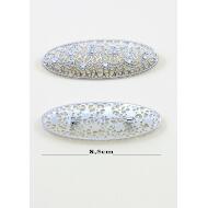 BROCHE MANTILLA OVALO LABRADO PLATA CRISTAL