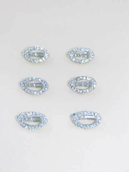 MINICLIP PLATA OVALO CRISTAL