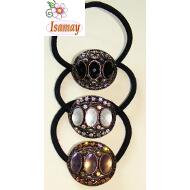 COLETETERO OVAL BRONCE 3 CRISTAL OVAL COLORES