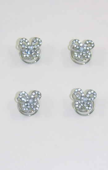 ESPIRAL MARIPOSA REDONDA PLATEADA CRISTAL Y PERLA CENTRAL