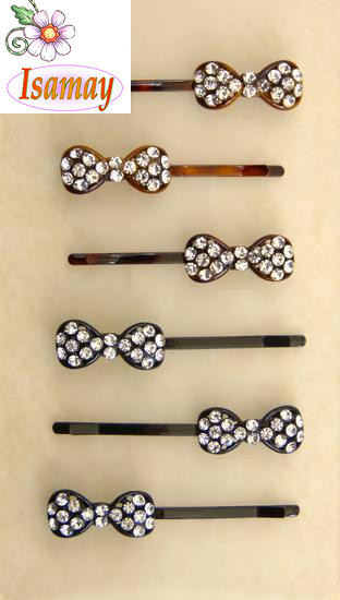 HORQUILLA CAREY Y NEGRO LAZO STRASS CRISTAL