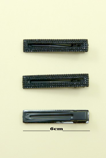 PICO PATO  RECTANGULAR HUECO IMITACION STRASS NEGRO