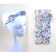 TURBANTE NIÑA LAZO LYCRA ESTAMPADO FLORES VERANO