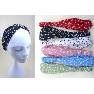 TURBANTE CRUZADO TELA CORAZONES COLORES VERANO