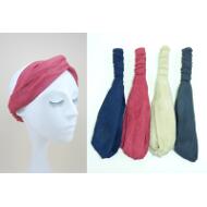 TURBANTE CRUZADO TELA ANTELINZA 4 TONOS OSCUROS