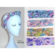 TURBANTE NIÑA LAZO FLEXIBLE ESTAMPADO FLORES GRANDES