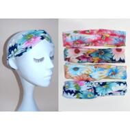 TURBANTE CRUZADO TELA ESTAMPADO FLORES VERANO