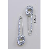 IMPERDIBLE PLATA FILA Y ANILLOS ENTRELAZADOS CRISTAL