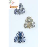 BROCHE ENVEJECIDO ABEJORRO STRASS COLORES