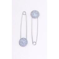 IMPERDIBLE PLATEADO CIRCULO STRASS CRISTAL