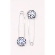 IMPERDIBLE PLATEADO ROSETON FLOR STRASS CRISTAL