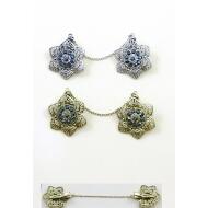 MANITAS ORO VIEJO / PLATA VIEJA FLORES LABRADAS HEMATITE