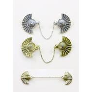 MANITAS ORO VIEJO / PLATA VIEJA ABANICOS CIRCULO 1 HEMATITE