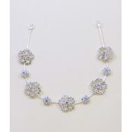 APLIQUE PLATA TIRA SILUETA FLORES STRASS
