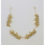 APLIQUE DORADO GURPOS 3 MARIPOSAS LABRADAS STRASS