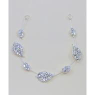 APLIQUE PLATA HOJAS CRISTAL