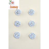 ESPIRAL FLOR BLANCA STRASS CRISTAL