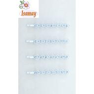 HORQUILLA FILA FLORES BLANCAS STRASS CRISTAL