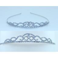 TIARA PLATEADA FORMAS ONDULADAS CRISTAL