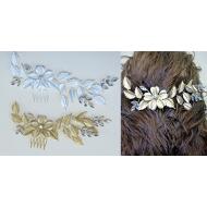 PEINETA ORO / PLATA MATE RAMAS CON STRASS 