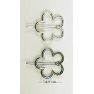 CLIP METAL PLATA / RHODIO SILUETA FLOR