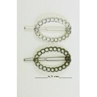 CLIP METAL PLATA / RHODIO CADENA OVAL