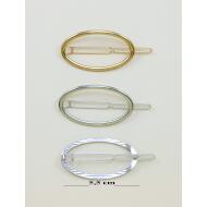 CLIP ORO / PLATA OVALO HUECO METAL