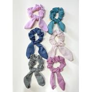SCRUNCHIE ANUDADO IMITACION SEDA COLORES LISOS