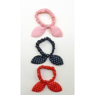 COLETERO FRU FRU OREJITAS TELA TOPOS BLANCOS COLORES VERANO
