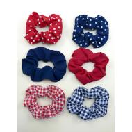 SCRUNCHIE MARINERO TOPOS, VICHY, LISO