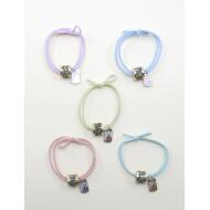 GOMA DOBLE PASTEL PIEZAS DORADA STRASS