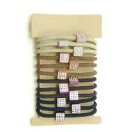 GOMA GRUESA TONOS MARRONES CUADRADO STRASS