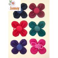COLETERO / BROCHE FLOR PAÑO 4 PETALOS