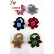 COLETERO FLOR 6 PETALOS TERCIOPELO COLORES INVIERNO