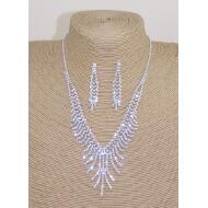 SET GARGANTILLA + PENDIENTES TIRAS STRASS CRISTAL
