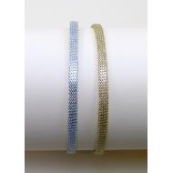 DIADEMA 0,8 CM METAL TELA REJILLA ORO / PLATA