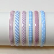 DIADEMA PASTA AZUL Y ROSA ESTAMPADOS VARIADOS