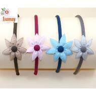 DIADEMA GROSGRAIN FLOR PICOS