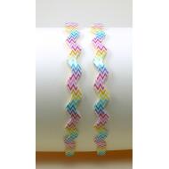 DIADEMA PASTA 1 CM ONDULADA ESTAMPADO CHEVRON MULTICOLOR