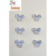 ESPIRAL MARIPOSA PLATEADA STRASS CRISTAL