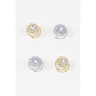 ESPIRAL ORO/PLATA FLOR HUECOS 1 CRISTAL