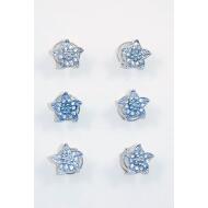 ESPIRAL PLATEADA FLOR PICOS STRASS