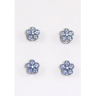 ESPIRAL PLATA VIEJA FLOR 5 PETALOS STRASS CRISTAL
