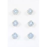 ESPIRAL PLATEADA ROSETON ONDAS VOLADAS CRISTAL