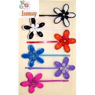 HORQUILLA FLOR DOBLE GRANDE ESMALTE COLORES