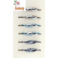 HORQUILLA BRONCE CURVAS STRASS OPAL Y COLOR