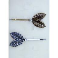 HORQUILLA ENVEJECIDA 2 PLUMAS STRASS