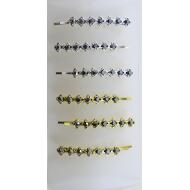 HORQUILLA ORO VIEJO / PLATA VIEJA 7 TREBOLES LABRADOS CON HEMATITE