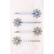 HORQUILLA ORO VIEJO / PLATA VIEJA FLOR PETALOS HUECOS 1 STRASS