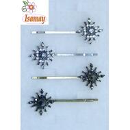 HORQUILLA PLATA VIEJA/BRONCE FLOR PICOS STRASS
